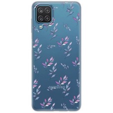 Чохол для Samsung Galaxy A12 / M12 Mixcase квіти патерн гілки з градієнтом