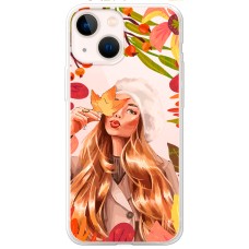 Чохол для iPhone 13 mini MixCase осінь дівчина у біреті