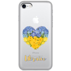Чохол для iPhone 7 / 8 / SE MixCase патріотичні серце з квітами