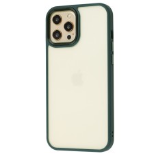 Чохол для iPhone 12 Pro Max Metal Buttons темно-зелений