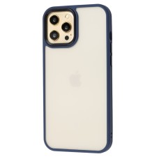 Чохол для iPhone 12 Pro Max Metal Buttons темно-синій