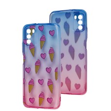 Чохол для Xiaomi Poco M3 Wave Sweet blue / pink / ice-cream