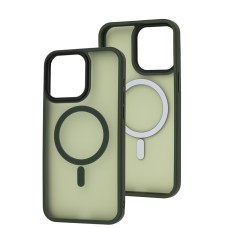 Чохол для iPhone 15 Pro Max WAVE Matte Insane MagSafe green