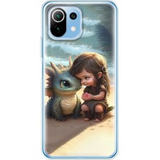 Чохол для Xiaomi Mi 11 Lite MixCase асорті дівчинка і дракончик
