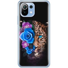 Чохол для Xiaomi Mi 11 Lite MixCase Леопард у квітах