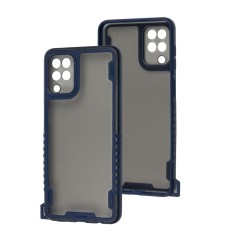 Чохол для Samsung Galaxy A12/M12 Carbon strap blue