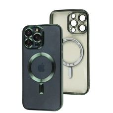 Чохол для iPhone 14 Pro Max Fibra Chrome MagSafe green