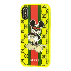Чохол для iPhone X / Xs Neon print Міккі Маус