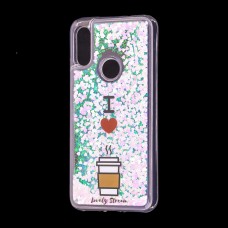 Чохол для Xiaomi Redmi 7 Блискучі вода світло-рожевий "я люблю каву"