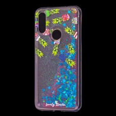 Чохол для Xiaomi Redmi 7 Блискучі вода рожево-синій "ананаси"