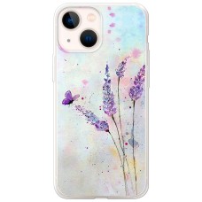 Чохол для iPhone 13 mini Mixcase акварельна лаванда квіти з метеликом
