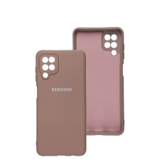 Чохол для Samsung Galaxy A12 (A125) / M12 (M127) Silicone Full camera рожевий / pink