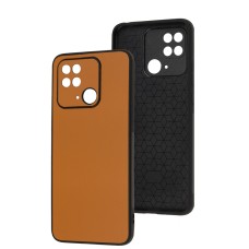 Чохол для Xiaomi Redmi 10C Classic leather case orange