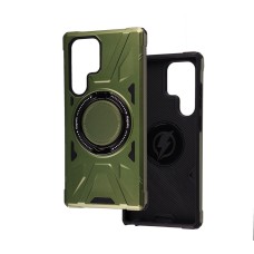Чохол для Samsung Galaxy S24 Ultra WAVE Iron Grip MagSafe dark green