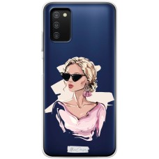 Чохол для Samsung Galaxy A03s (A037) MixCase дівчина в сонячних окулярах