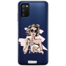 Чохол для Samsung Galaxy A03s (A037) MixCase дівчина з коктейлем