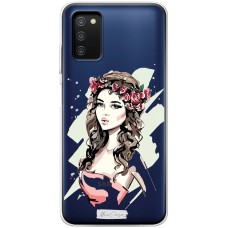 Чохол для Samsung Galaxy A03s (A037) MixCase дівчина з квітами у волоссі