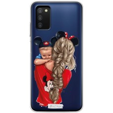 Чохол для Samsung Galaxy A03s (A037) MixCase дівчина з дитиною в червоному
