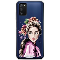 Чохол для Samsung Galaxy A03s (A037) MixCase дівчина дівчина з квітами