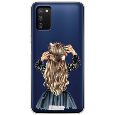 Чохол для Samsung Galaxy A03s (A037) MixCase дівчина з квітковим вінком
