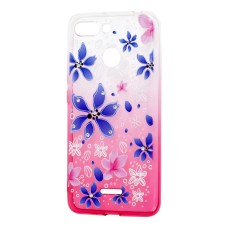 Чохол для Xiaomi Redmi 6 Glamour ambre рожевий "квіти"