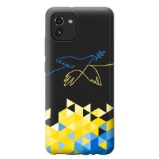Чохол для Samsung Galaxy A03 (A035) Mixcase патріотичний жовто-блакитний птах