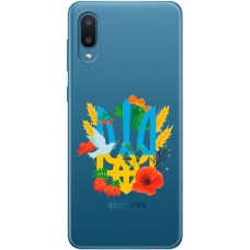 Чохол для Samsung Galaxy A02 (A022) MixCase патріотичні військовий герб у квітах