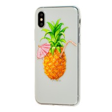 Чохол силіконовий для iPhone X/Xs ананас