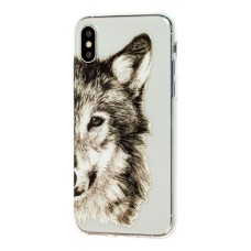 Чохол силіконовий для iPhone X / Xs напіввовк