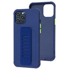 Чохол для iPhone 12 Pro Max Bracket flap синій