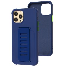 Чохол для iPhone 12 / 12 Pro Bracket flap синій