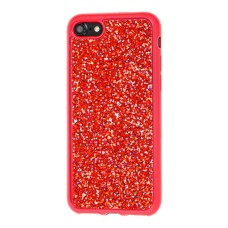 Чохол Diamond Shining для iPhone 7/8 з блискітками червоний