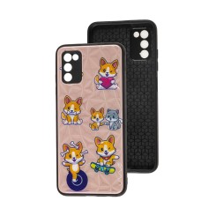 Чохол для Samsung Galaxy A03s (A037) Wave Majesty playful corgi / light pink