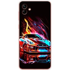 Чохол для Samsung Galaxy A04e (A042) MixCase машини червона в полум'ї
