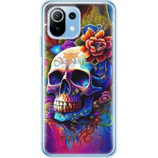 Чохол для Xiaomi Mi 11 Lite MixCase асорті череп у квітах