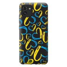 Чохол для Samsung Galaxy A03 (A035) Mixcase патріотичний жовто-блакитні серця