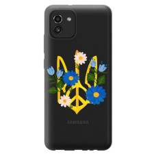 Чохол для Samsung Galaxy A03 (A035) Mixcase патріотичний Герб у квітах