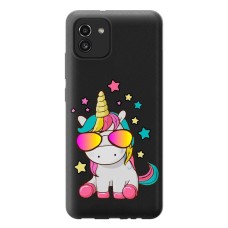 Чохол для Samsung Galaxy A03 (A035) Mixcase мультфільм єдиноріг в окулярах