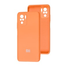 Чохол для Xiaomi Redmi Note 10/10S Lime silicon з мікрофіброю оранжевий (orange)