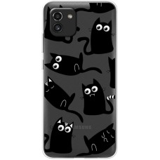 Чохол для Samsung Galaxy A03 (A035) Mixcase коти з 3D вічками