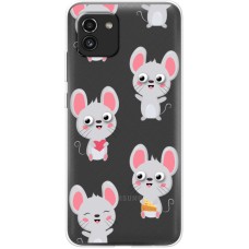 Чохол для Samsung Galaxy A03 (A035) Mixcase мишка з 3D вічками