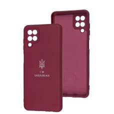 Чохол для Samsung Galaxy A12 / M12 Full Premium Тризуб бордовий / marsala