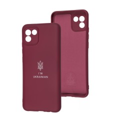 Чохол для Samsung Galaxy A03 (A035) Full Premium Тризуб бордовий / marsala