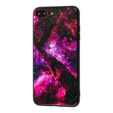 Чохол для iPhone 7 Plus / 8 Plus космос малиновий