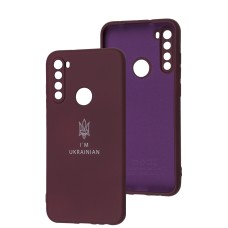 Чохол для Xiaomi Redmi Note 8T Silicone Full Тризуб бордовий