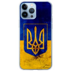 Чохол для iPhone 13 Pro MixCase патріотичні Герб на тлі Прапора