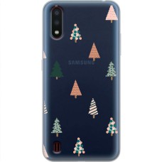 Чохол для Samsung Galaxy A01 (A015) MixCase Новий рік паттерн новорічні ялинки