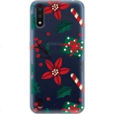 Чохол для Samsung Galaxy A01 (A015) MixCase Новий рік патерн омела
