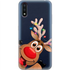 Чохол для Samsung Galaxy A01 (A015) MixCase Новий рік олень у гірлянді