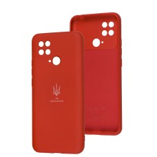 Чохол для Xiaomi Poco С40 Silicone Full Тризуб червоний